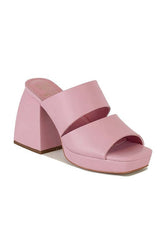 Pink Lucy Chunky Heel Mule Sandals - Stylish Comfort, Heeled Sandals, $ 60.95, A Moment Of Now™